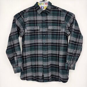 Vintage LL Bean Shirt Mens Large Tall Chamois Cloth Button Up‎ Plaid Long Sleeve